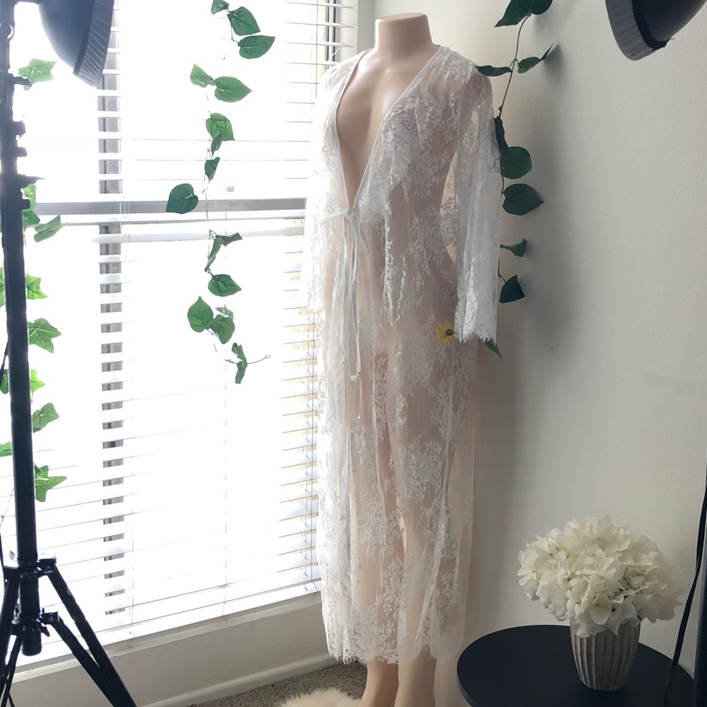 💧LAST/1M💧Lace Duster Cardigan With Ruffle - Picture 6 of 8